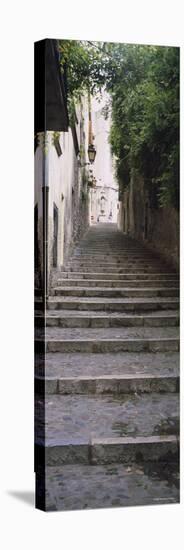 Narrow Staircase to a Street, Girona, Costa Brava, Catalonia, Spain-null-Stretched Canvas