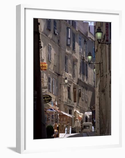 Narrow Street, Bonifacio, Corsica, France-Adam Woolfitt-Framed Photographic Print