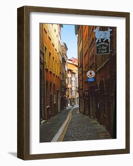 Narrow Street in Lyon (Vieux Lyon), France-Charles Sleicher-Framed Photographic Print