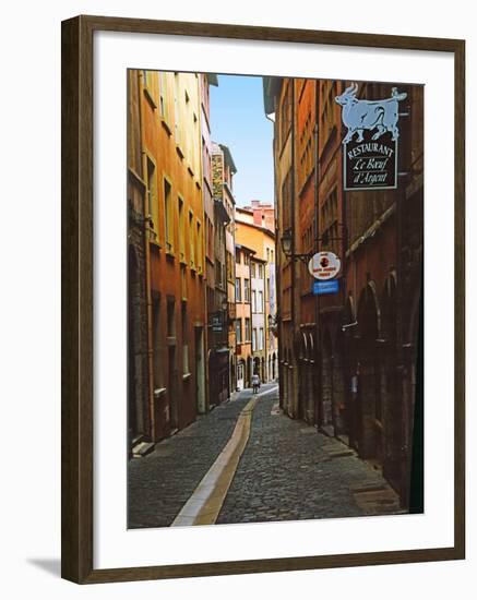 Narrow Street in Lyon (Vieux Lyon), France-Charles Sleicher-Framed Photographic Print