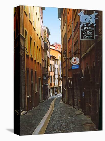 Narrow Street in Lyon (Vieux Lyon), France-Charles Sleicher-Stretched Canvas