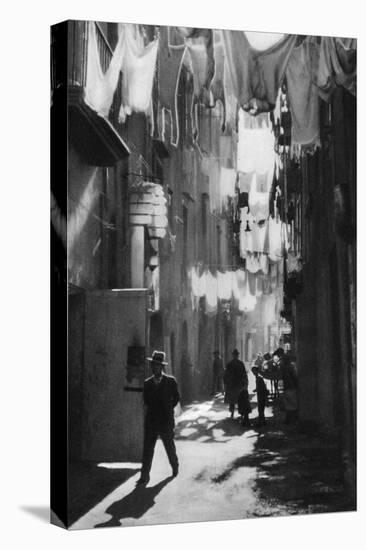 Narrow Street in Naples, Italy, 1937-Martin Hurlimann-Stretched Canvas