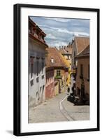 Narrow Street in Sighisoara-alex_bendea-Framed Photographic Print