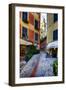 Narrow Street Leading Up To A Church In Portofino-George Oze-Framed Photographic Print