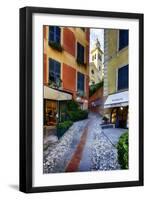 Narrow Street Leading Up To A Church In Portofino-George Oze-Framed Photographic Print