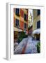 Narrow Street Leading Up To A Church In Portofino-George Oze-Framed Photographic Print