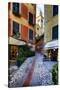 Narrow Street Leading Up To A Church In Portofino-George Oze-Stretched Canvas