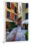 Narrow Street Leading Up To A Church In Portofino-George Oze-Framed Photographic Print