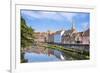 Narrow street Quayside and bright painted houses by the River Wensum, Norwich, Norfolk, East Anglia-Neale Clark-Framed Photographic Print