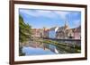 Narrow street Quayside and bright painted houses by the River Wensum, Norwich, Norfolk, East Anglia-Neale Clark-Framed Photographic Print