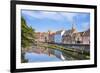 Narrow street Quayside and bright painted houses by the River Wensum, Norwich, Norfolk, East Anglia-Neale Clark-Framed Photographic Print