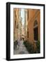 Narrow Street with Bike, Old Town, Corfu Town, Corfu, Ionian Islands, Greece-Eleanor-Framed Photographic Print