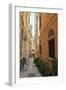 Narrow Street with Bike, Old Town, Corfu Town, Corfu, Ionian Islands, Greece-Eleanor-Framed Photographic Print