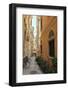 Narrow Street with Bike, Old Town, Corfu Town, Corfu, Ionian Islands, Greece-Eleanor-Framed Photographic Print