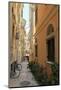 Narrow Street with Bike, Old Town, Corfu Town, Corfu, Ionian Islands, Greece-Eleanor-Mounted Photographic Print