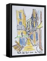 Narrow streets along Placette Abbe Robert Jarred, Old Nice, Nice, France-Richard Lawrence-Framed Stretched Canvas