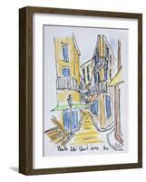 Narrow streets along Placette Abbe Robert Jarred, Old Nice, Nice, France-Richard Lawrence-Framed Photographic Print