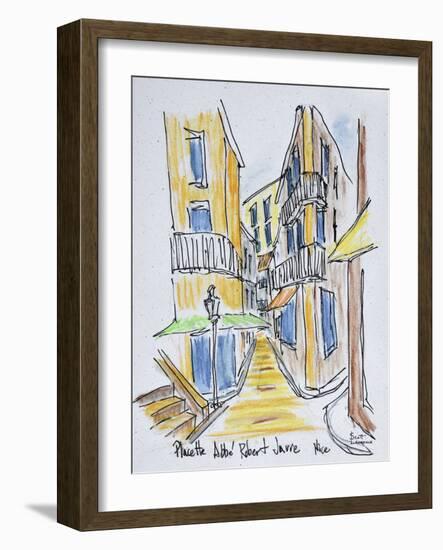 Narrow streets along Placette Abbe Robert Jarred, Old Nice, Nice, France-Richard Lawrence-Framed Photographic Print