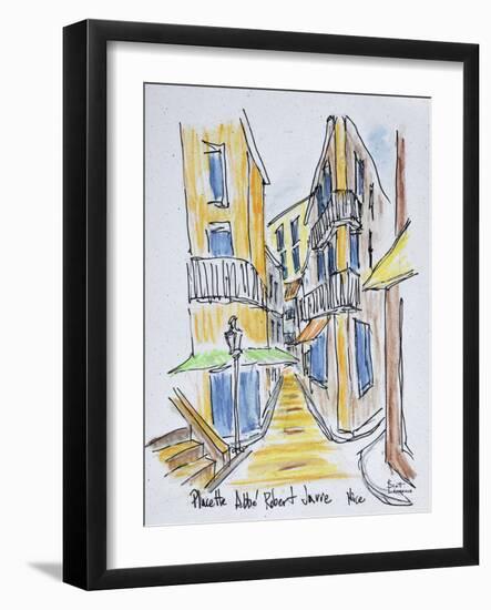 Narrow streets along Placette Abbe Robert Jarred, Old Nice, Nice, France-Richard Lawrence-Framed Photographic Print