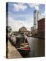 Narrowboat at Granary Wharf, Leeds, West Yorkshire, Yorkshire, England, United Kingdom, Europe-Mark Sunderland-Stretched Canvas