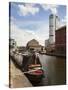 Narrowboat at Granary Wharf, Leeds, West Yorkshire, Yorkshire, England, United Kingdom, Europe-Mark Sunderland-Stretched Canvas