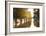 Narrowboats moored on the Kennet and Avon Canal at sunset, Kintbury, Berkshire, England-Stuart Black-Framed Photographic Print