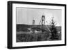Narrows Bridge View - Tacoma, WA-Lantern Press-Framed Art Print