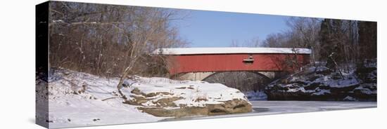Narrows Covered Bridge Turkey Run State Park in USA-null-Stretched Canvas