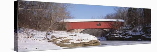 Narrows Covered Bridge Turkey Run State Park in USA-null-Stretched Canvas