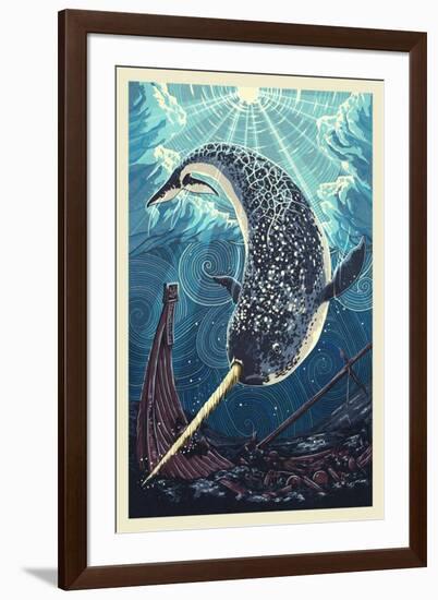 Narwhal-Lantern Press-Framed Art Print