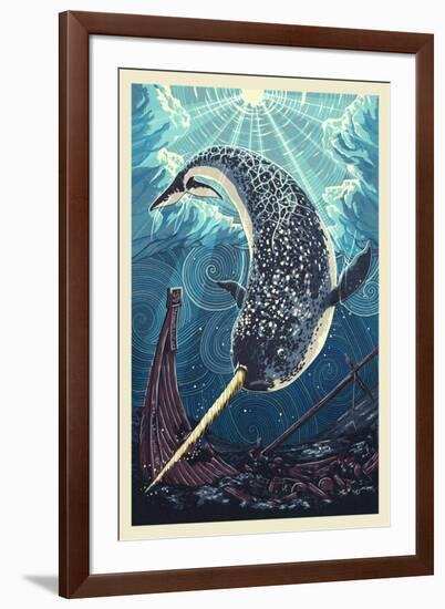 Narwhal-Lantern Press-Framed Art Print