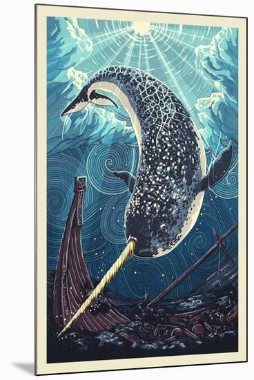 Narwhal-Lantern Press-Mounted Art Print