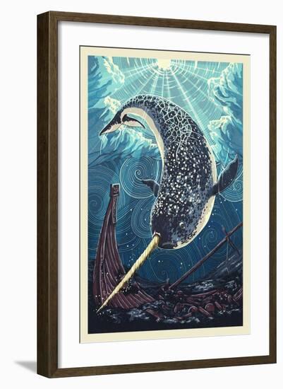 Narwhal-Lantern Press-Framed Art Print