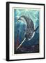 Narwhal-Lantern Press-Framed Art Print