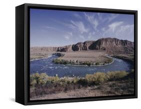 Naryn River, Kyrgistan (Kyrgyzstan) (Kirghizstan), Fsu, Central Asia, Asia-David Beatty-Framed Stretched Canvas