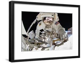 NASA Astronaut Greg Chamitoff at International Space Station Photo Poster-null-Framed Poster