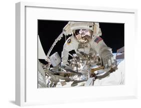 NASA Astronaut Greg Chamitoff at International Space Station Photo Poster-null-Framed Poster