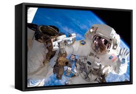 NASA Astronaut Spacewalk Space Earth Photo-null-Framed Stretched Canvas