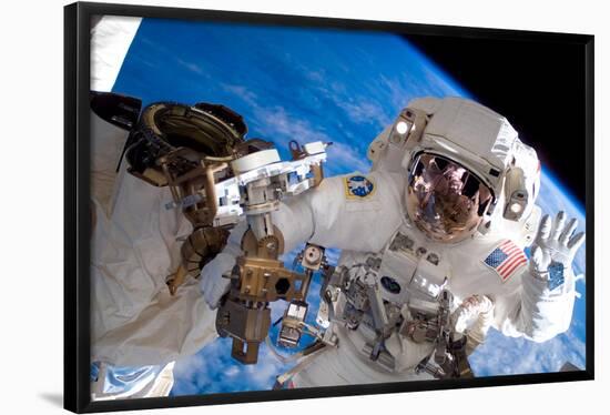NASA Astronaut Spacewalk Space Earth Photo-null-Framed Poster