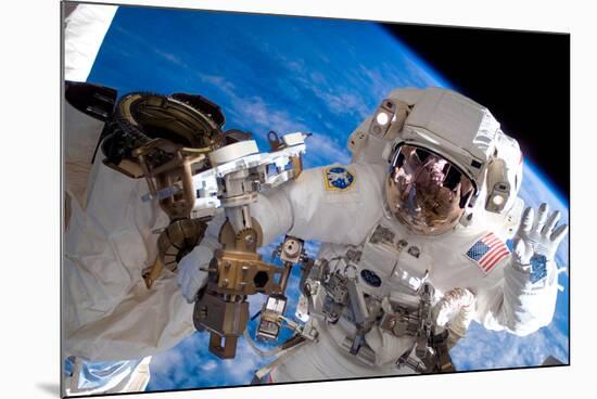 NASA Astronaut Spacewalk Space Earth Photo-null-Mounted Poster