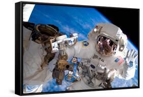 NASA Astronaut Spacewalk Space Earth Photo-null-Framed Stretched Canvas