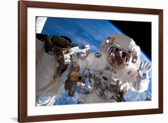 NASA Astronaut Spacewalk Space Earth-null-Framed Photo