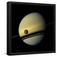 NASA: Colossus Saturn and Moon Pic-null-Framed Poster