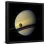NASA: Colossus Saturn and Moon Pic-null-Framed Poster