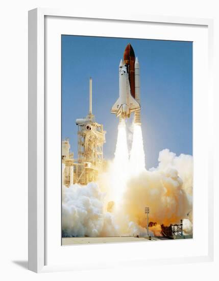 NASA Early Morning Shuttle Launch-null-Framed Art Print