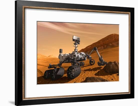 NASA Mars Curiosity Rover Spacecraft Poster-null-Framed Poster