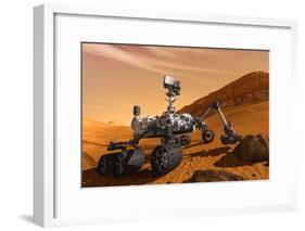 NASA Mars Curiosity Rover Spacecraft Poster-null-Framed Poster