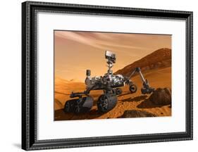 NASA Mars Curiosity Rover Spacecraft Poster-null-Framed Poster