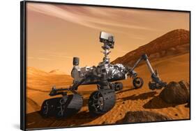NASA Mars Curiosity Rover Spacecraft Poster-null-Framed Poster