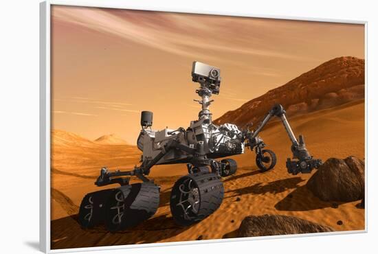 NASA Mars Curiosity Rover Spacecraft Poster-null-Framed Poster